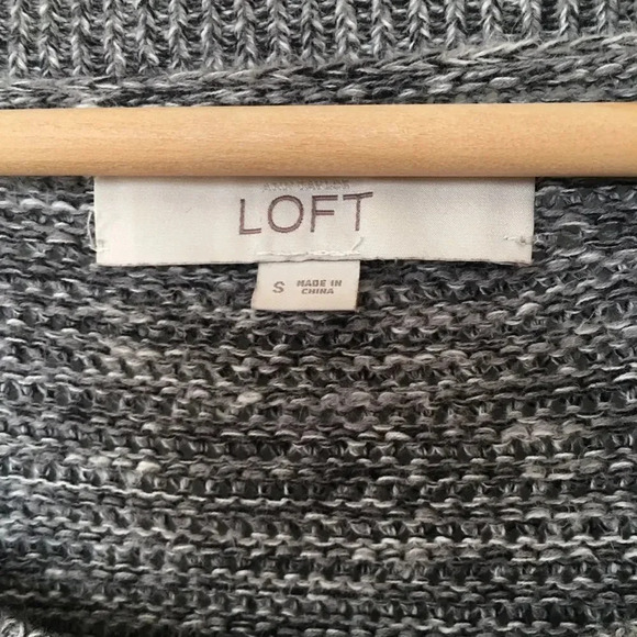 LOFT Crew Neck‎ Gray Marled Cotton Sweater - Picture 3 of 4